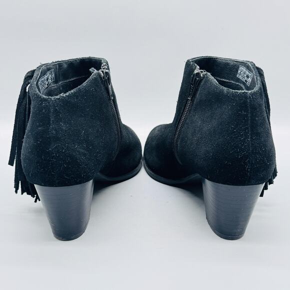 Vionic Boots Womens 8.5 Black Suede Ankle Booties Tassel Studded Zip Western - Picture 7 of 11